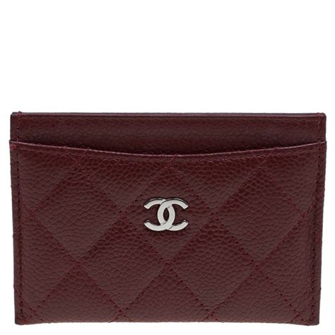 chanel burgundy card holder|real real chanel wallets.